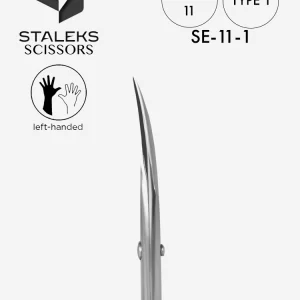 Staleks Expert 11 Professional Cuticle Scissors (Designed for Left-Handed Users)