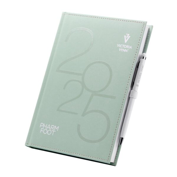 Victoria VYNN Planner Book 2025 A5 (Green) - In 4 Languages English, French, Polish & Spanish