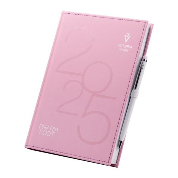 Victoria VYNN Planner Book 2025 A5 (Pink) - In 4 Languages English, French, Polish & Spanish