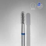 Staleks Diamond Nail Drill Bit, "Rounded Cylinder", Blue, Head Diameter 2.3mm, Working Part 6.5mm (FA30B023/6.5)