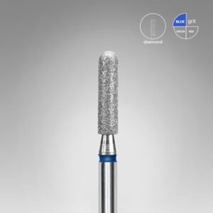 Staleks Diamond Nail Drill Bit, "Rounded Cylinder", Blue, Head Diameter 2.5mm, Working Part 10mm (FA30B025/10)