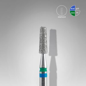 Staleks PRO EXPERT Diamond Nail Drill Bit DUO Cone Blue and Green (head diameter 2.5 mm / working part 8 mm)