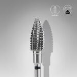 Staleks Carbide Nail Drill Bit, "Pine Cone", Black, Head Diameter 6mm, Working Part 14mm (FT110H060/14)