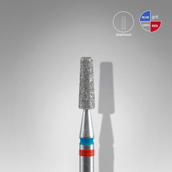 Staleks PRO EXPERT Diamond Nail Drill Bit DUO Cone Red and Blue (head diameter 2.5 mm / working part 8 mm)