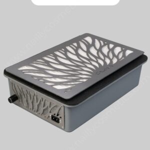 ÜLKA Built-in Tornado Desktop Gray Manicure Dust Collector + Kit (2 HEPA Filter, 1 Wooden Stick & 1 Brush)